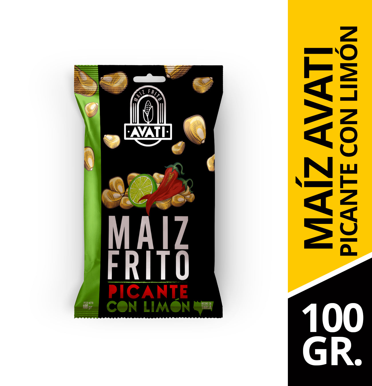 MAÍZ AVATI SABOR PICANTE CON LIMÓN 100Gr.